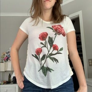 flower t-shirt with side slits